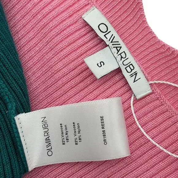 Olivia Rubin Colorblock Aquamarine And Rose Reese Dress Size S